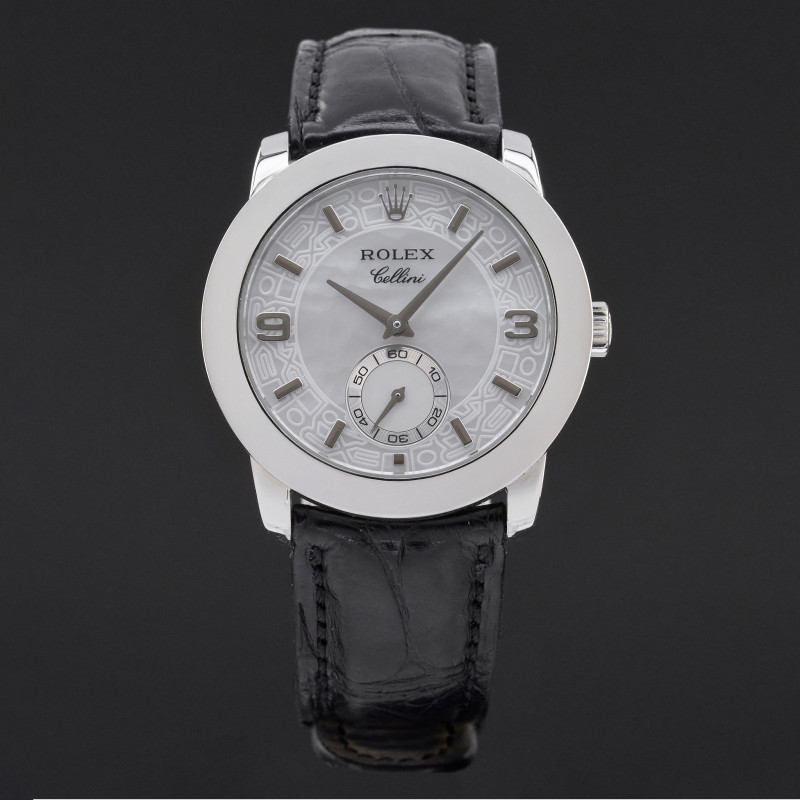 Rolex Cellini Cellinium, 5240, 35mm, 2001, Platinum, MOP Arabic dial, Fullset, 1y warranty