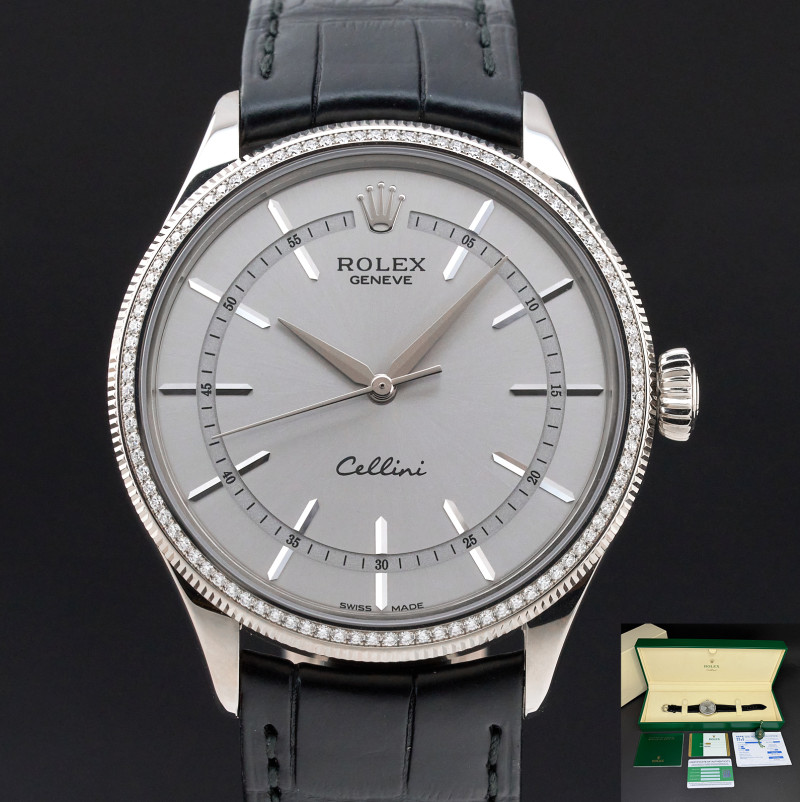 Rolex Cellini Time, 50609, 39mm, 2017, White gold, Silver dial, Fullset, 1y warranty