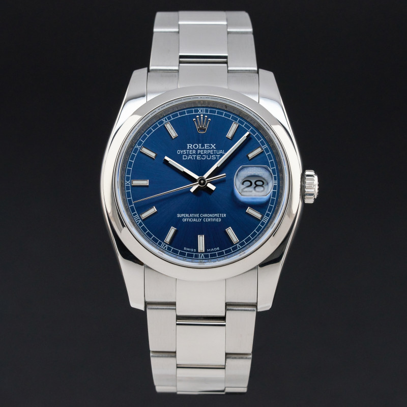 Rolex Datejust, 116200, 36mm, 2010, Steel, Blue dial, Fullset, 1y warranty