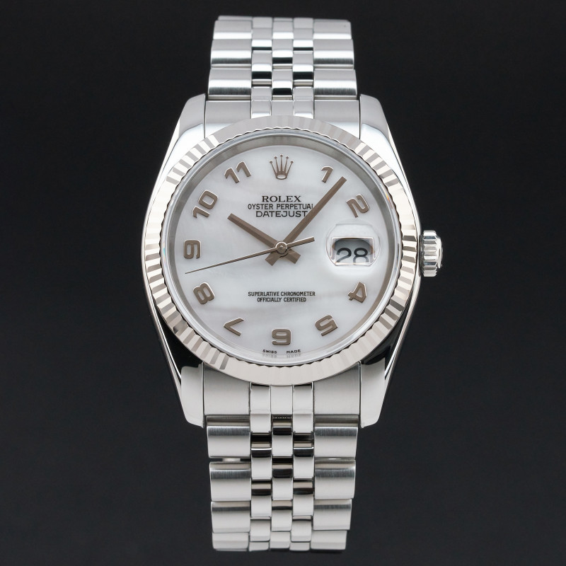 Rolex Datejust, 116234, 36mm, 2006, Steel, Silver MOP Arabic dial, Box, 1y warranty