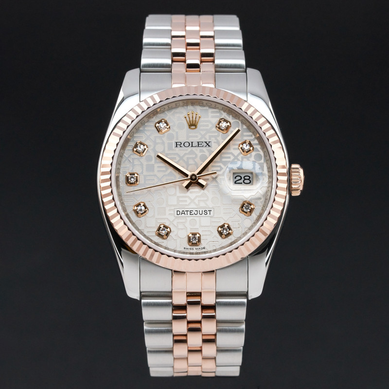 Rolex Datejust, 116231, 36mm, 2013, Two-Tone, Silver Jubilee Diamond dial, Fullset, 1y warranty