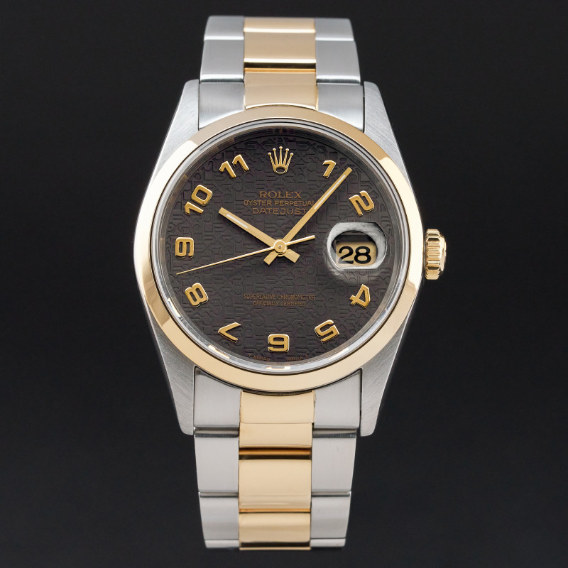 Rolex Datejust, 16203, 36mm, 1995, Two-Tone, Grey Jubilee Arabic dial, Fullset, 1y warranty