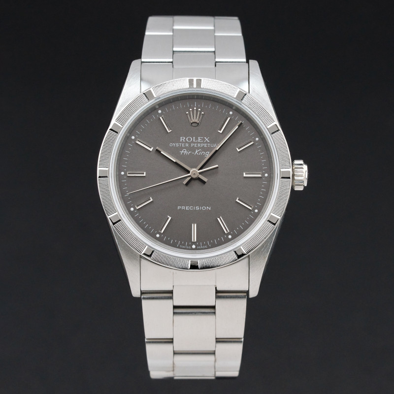 Rolex Air King, 14010, 34mm, 1996, Steel, Grey dial, Fullset, 1y warranty