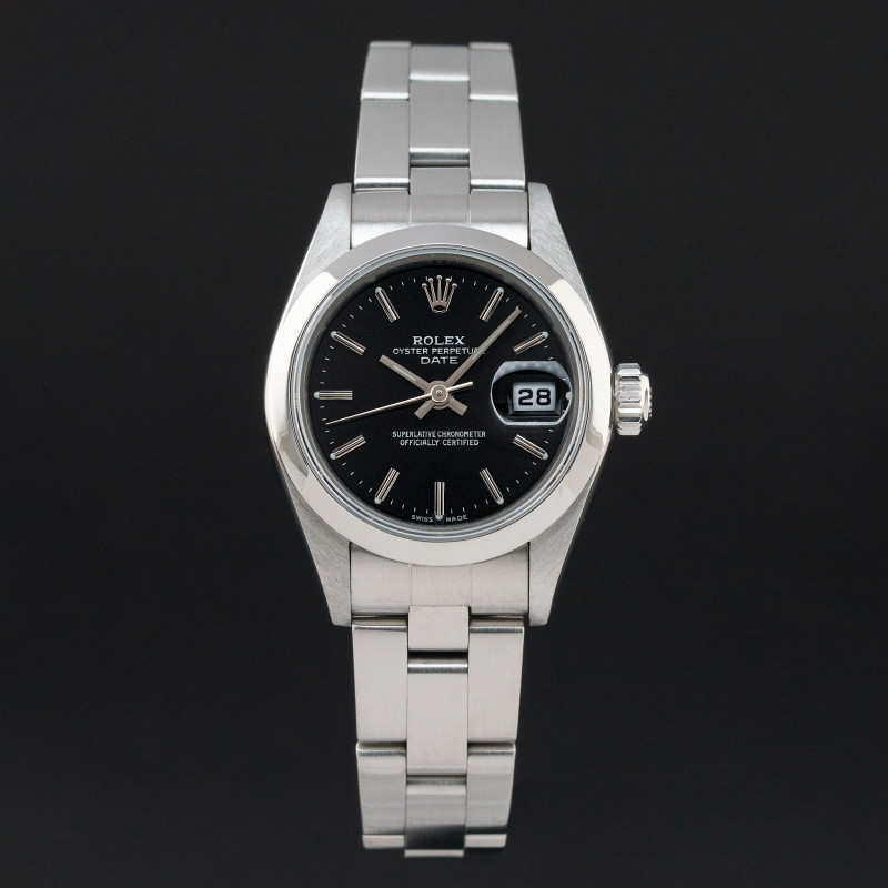 Rolex Oyster Perpetual Lady Date, 79160, 26mm, 2000, Steel, Black dial, Fullset, 1y warranty