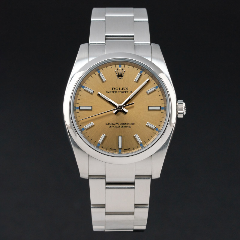 Rolex Oyster Perpetual, 114200, 34mm, 2016, Steel, White Grape dial, Fullset, 1y warranty