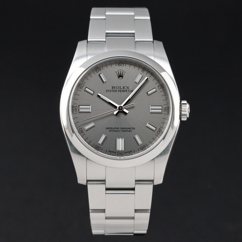 Rolex Oyster Perpetual, 116000, 36mm, 2017, Steel, Grey dial, Fullset, 1y warranty