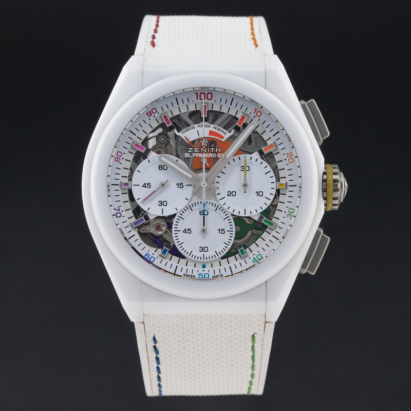 Zenith Defy 21 Chroma El Primero, Limited Edition, 49.9010.9004/01.R947, 44mm, 2022, Matte White Ceramic, White Rainbow dial, Fullset, 1y warranty
